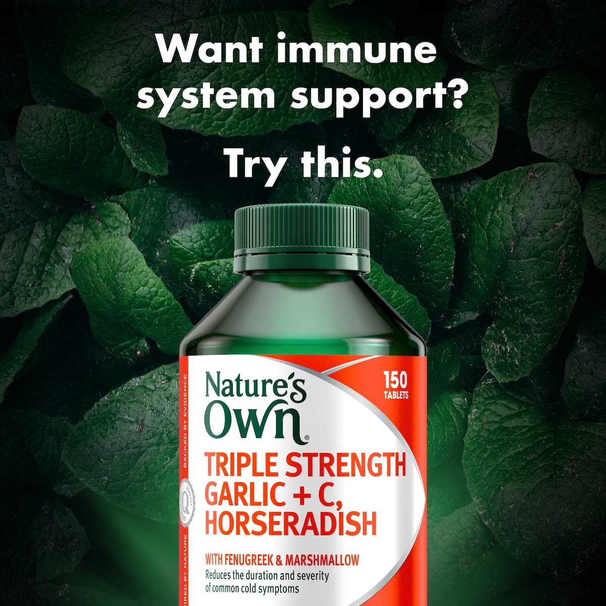 Natures Own Triple Strength Garlic+C Horseradish 150 Tablets