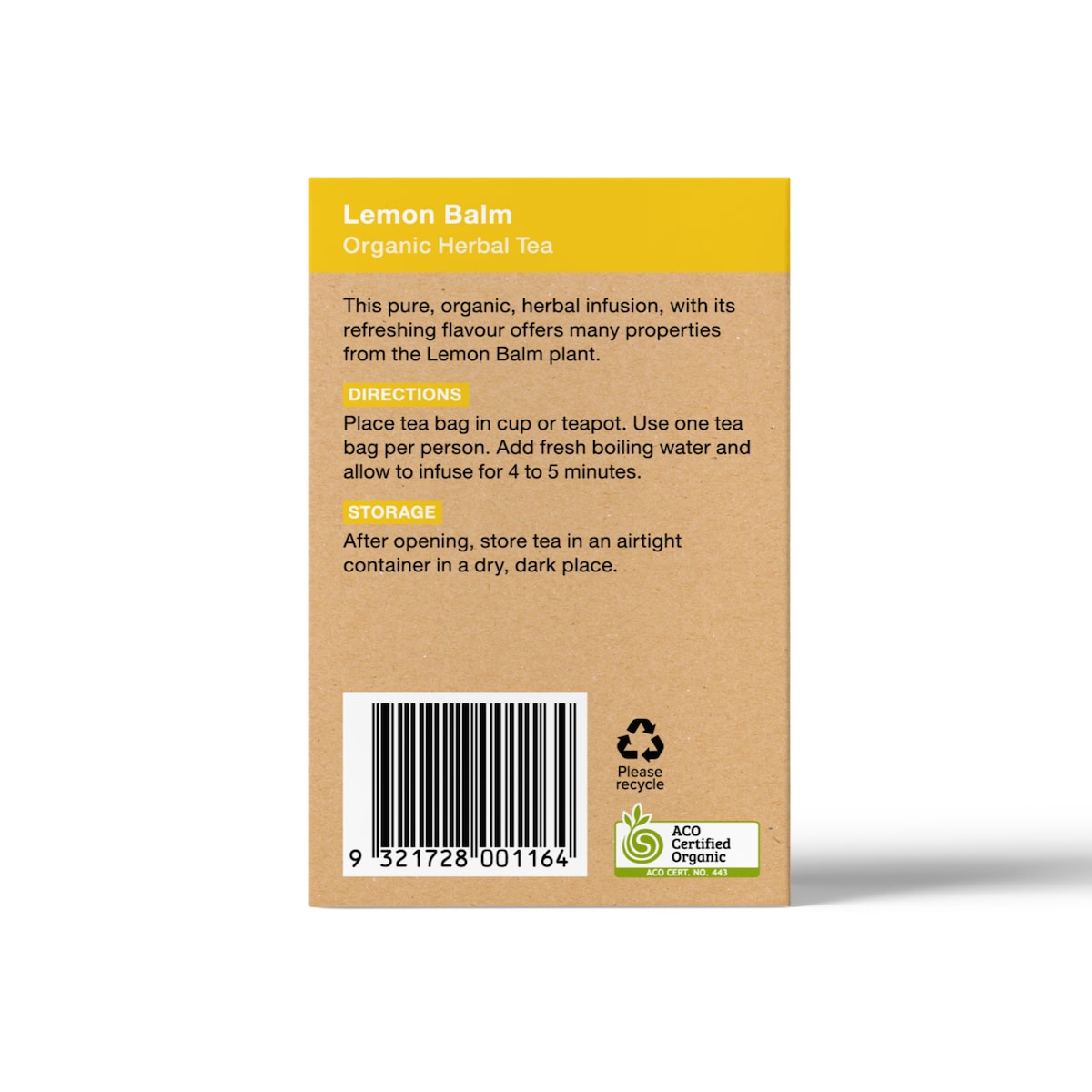 Planet Organic Tea Lemon Balm Tea 25 Tea Bags