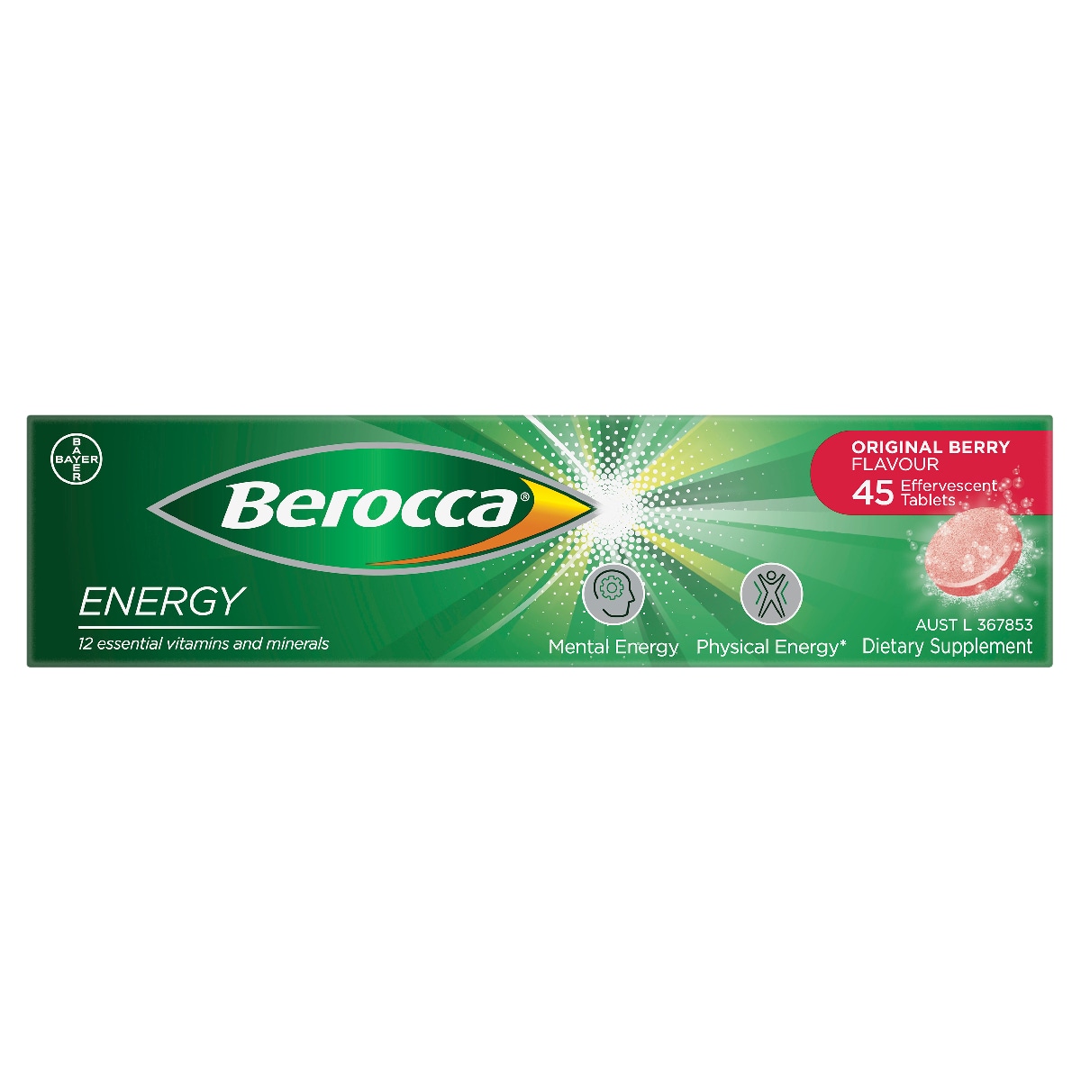 Berocca Energy Original Berry 45 Effervescent Tablet