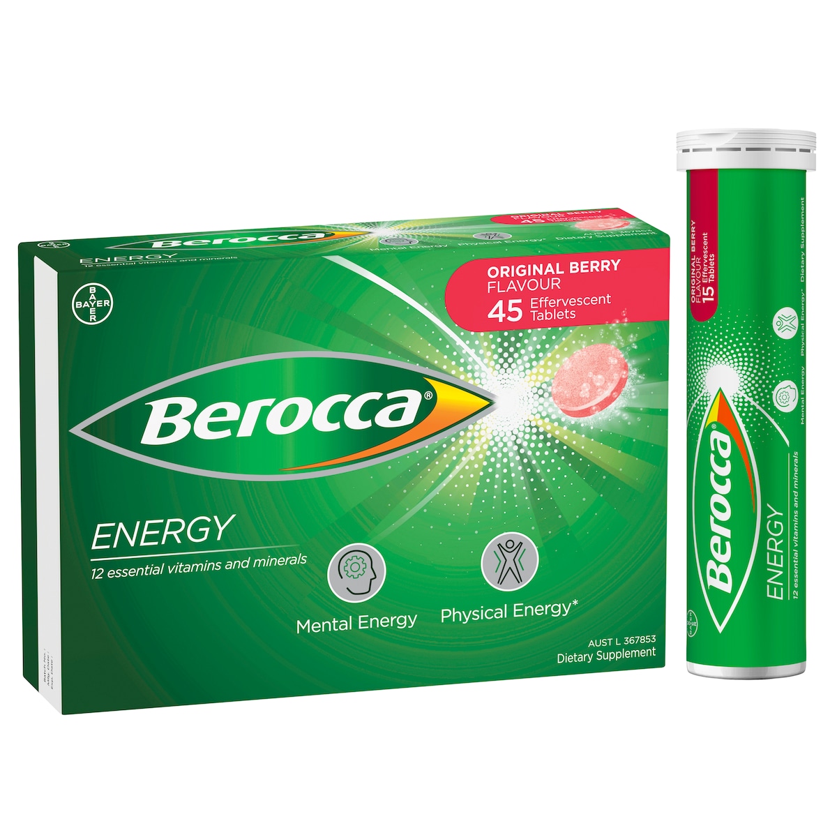 Berocca Energy Original Berry 45 Effervescent Tablet