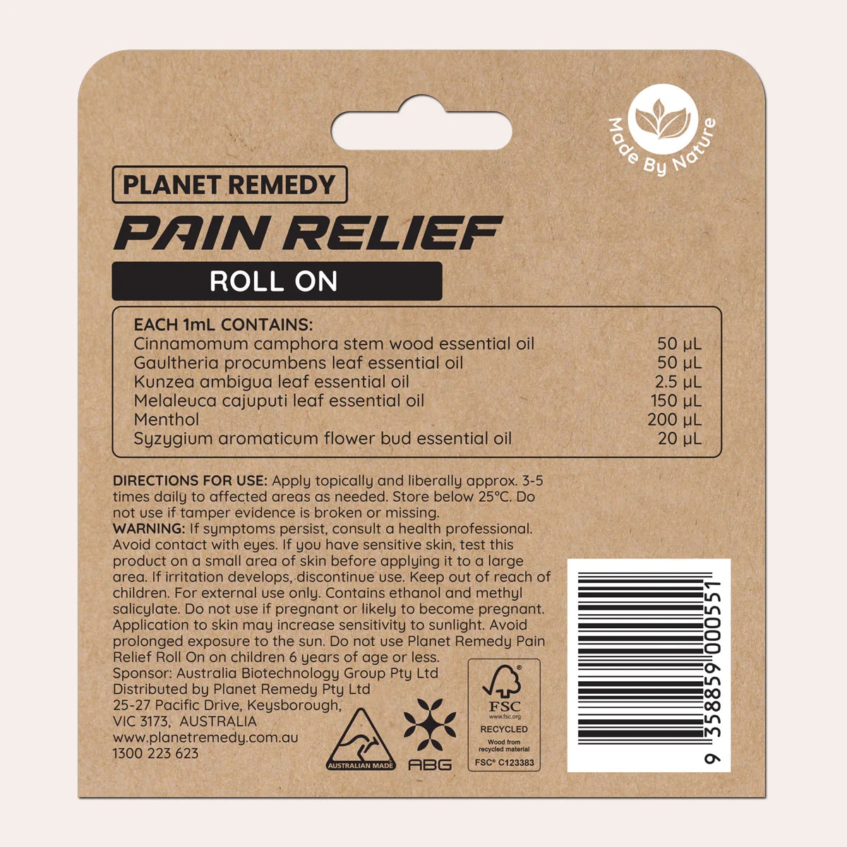 Planet Remedy Pain Relief Roll On 8Ml