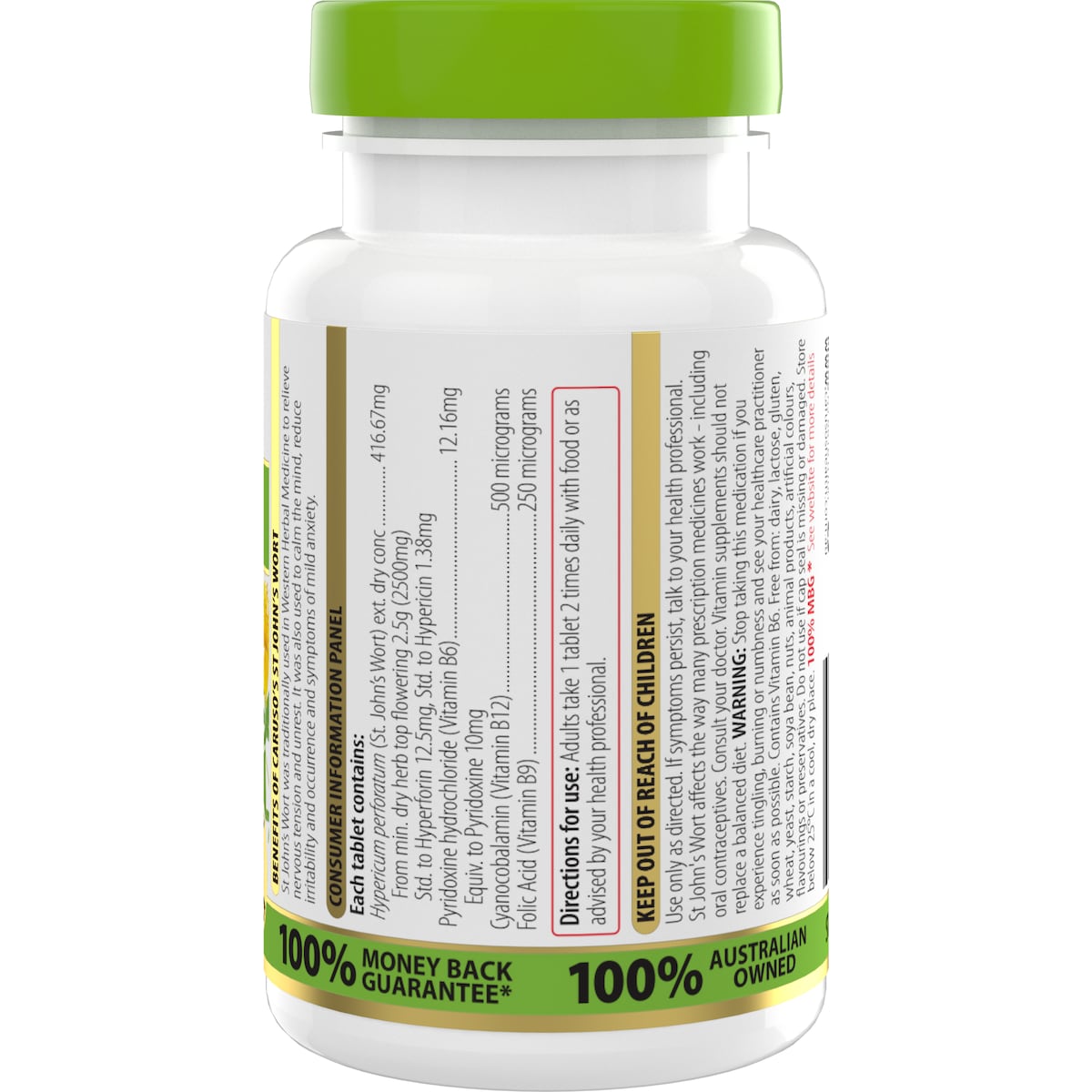 Carusos St Johns Wort 60 Tablets