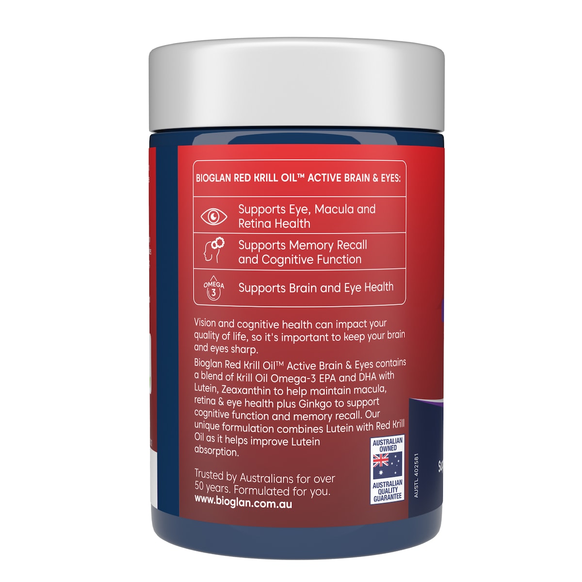 Bioglan Red Krill Oil Active Brain + Eyes 60 Capsules