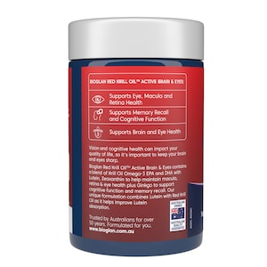 Bioglan Red Krill Oil Active Brain + Eyes 60 Capsules