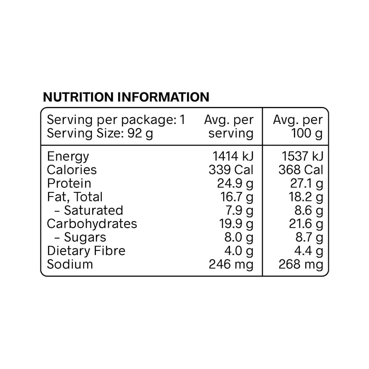 My Muscle Chef Protein Cookie Chocolate Chip 12 X 92G