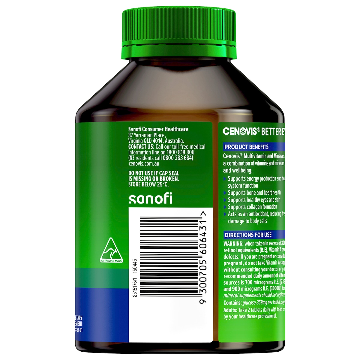 Cenovis Multivitamin & Minerals 200 Tablets (New Formula)