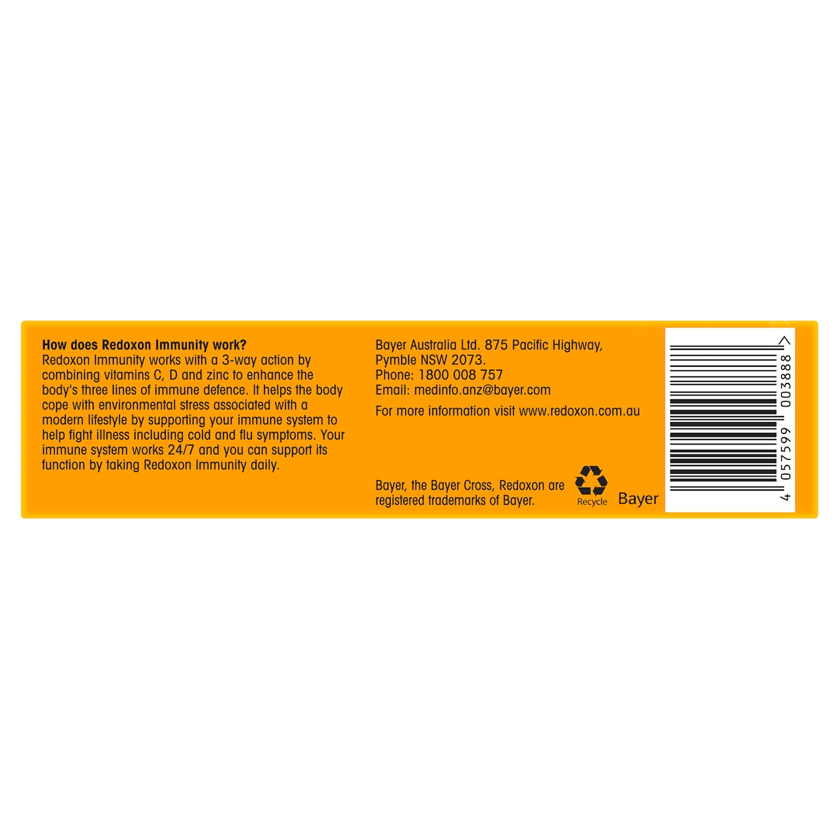 Redoxon Immunity Orange 30 Effervescent Tablets