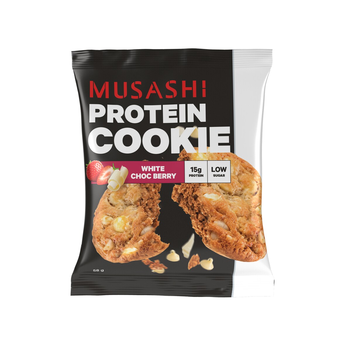 Musashi Protein Cookie White Choc Berry 12 X 58G