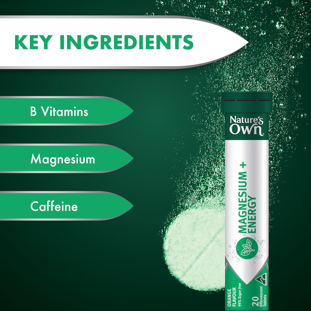 Nature's Own Magnesium + Energy Effervescent 20 Tablets