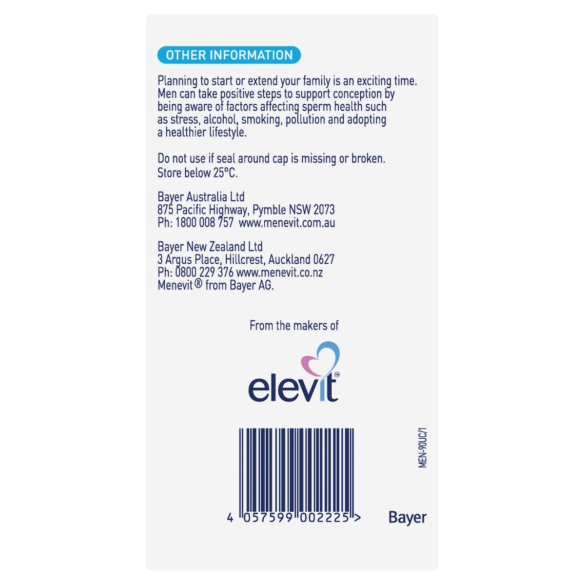 Menevit Pre Conception 90 Capsules