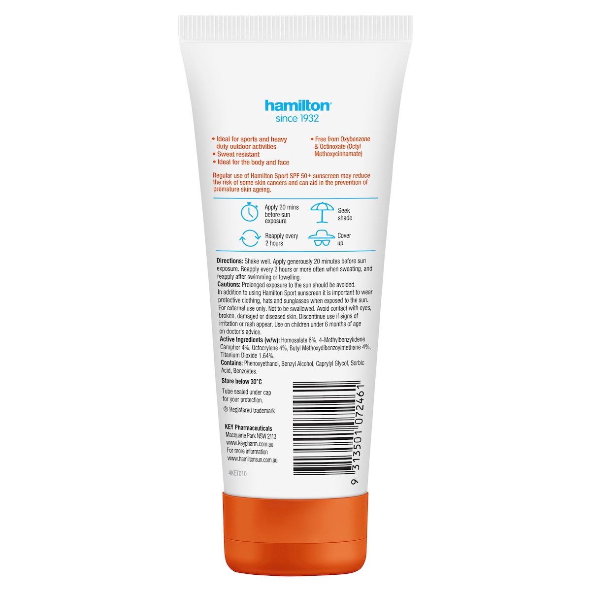 Hamilton Sunscreen Sport Spf50 200G