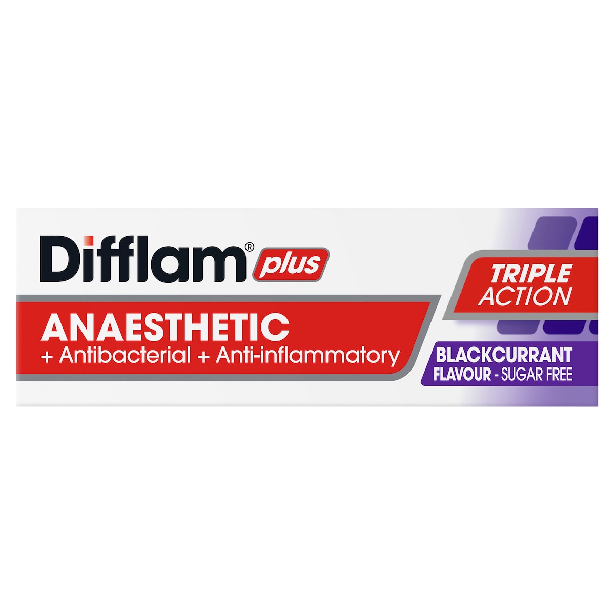 Difflam Plus Anaesthetic Sore Throat Lozenges Blackcurrant 16 Pack