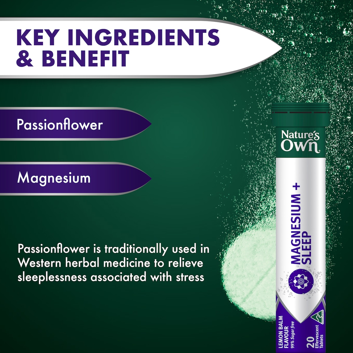 Nature's Own Magnesium + Sleep Effervescent 20 Tablets