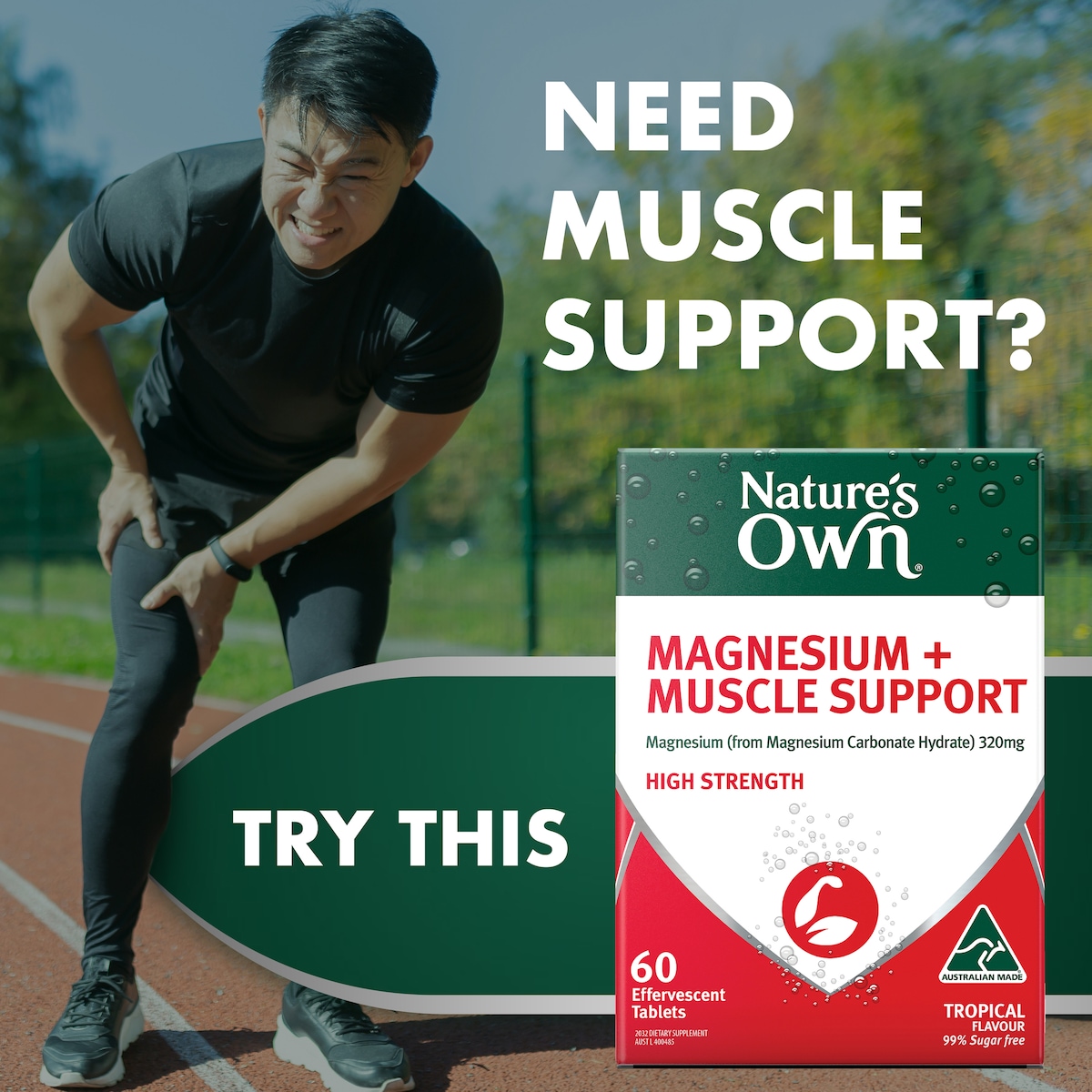 Nature's Own Magnesium + Muscle Support Effervescent 60 Tablets