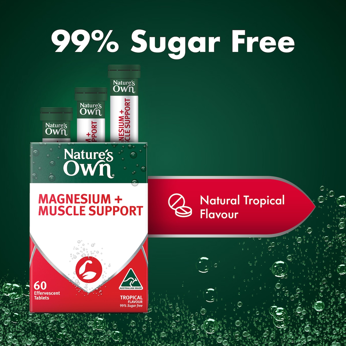 Nature's Own Magnesium + Muscle Support Effervescent 60 Tablets