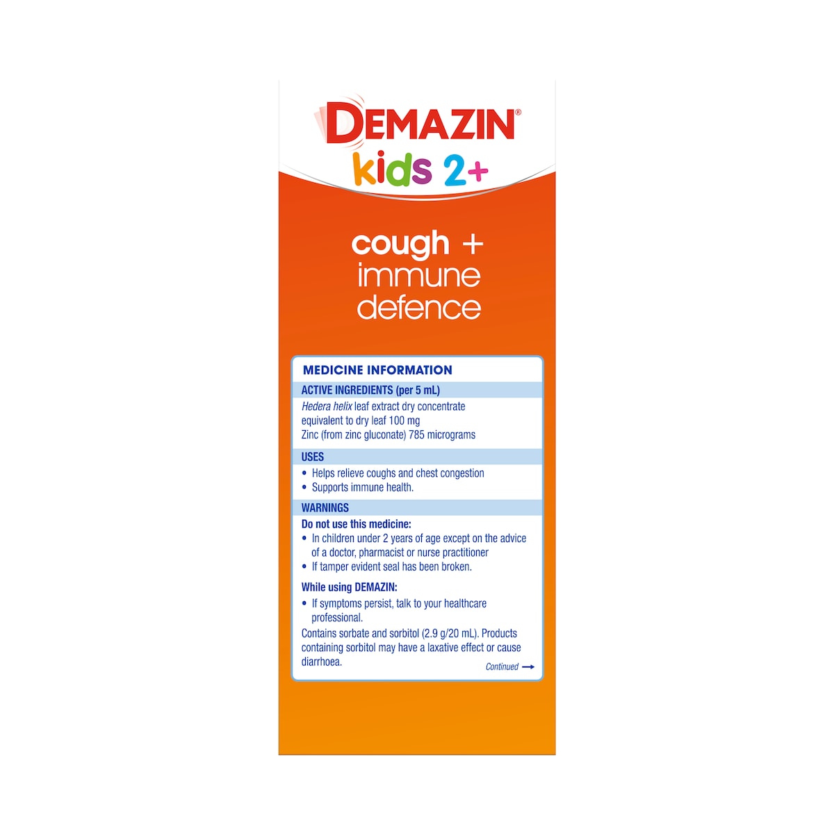 Demazin Kids 2+ Years Cough + Immune Defence Syrup Berry 200Ml