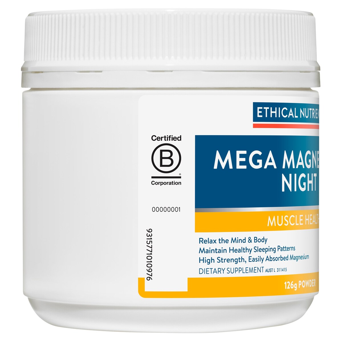 Ethical Nutrients Mega Magnesium Night Mango Passion 126G Powder