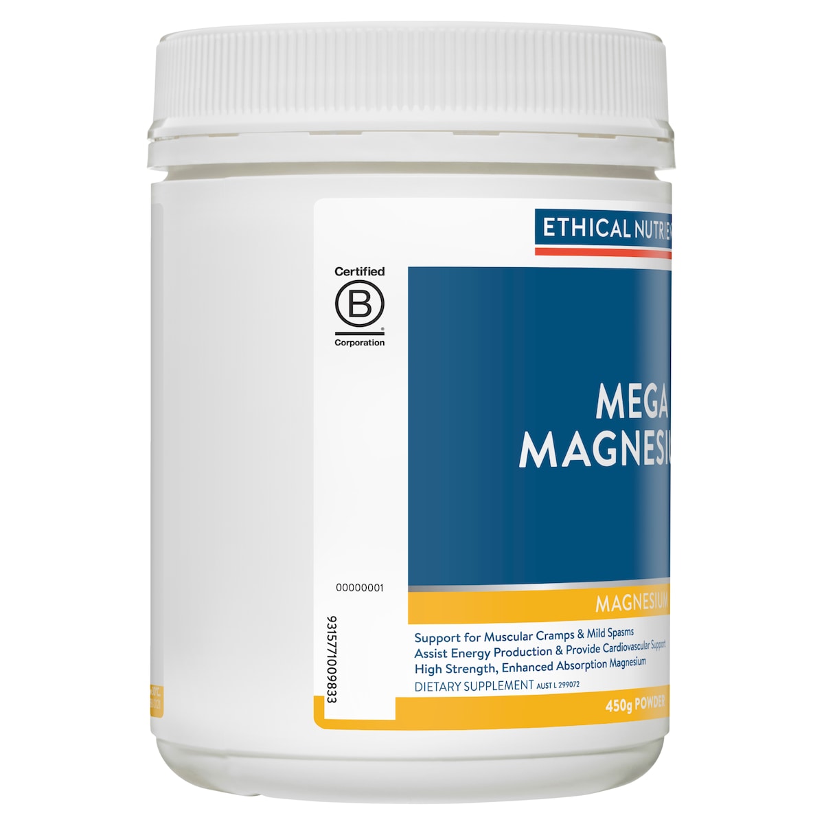 Ethical Nutrients Mega Magnesium Raspberry 450G Powder