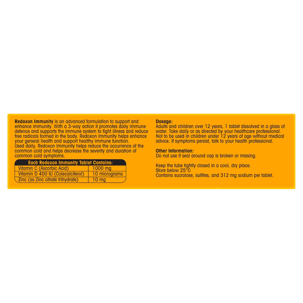 Redoxon Immunity Orange 15 Effervescent Tablets