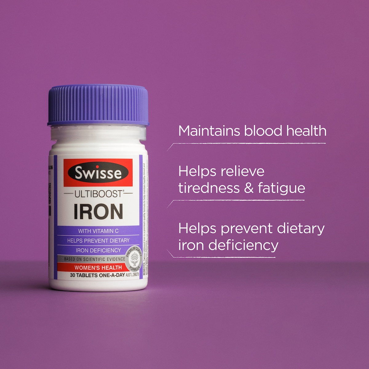 Swisse Ultiboost Iron With Vitamin C 30 Tablets