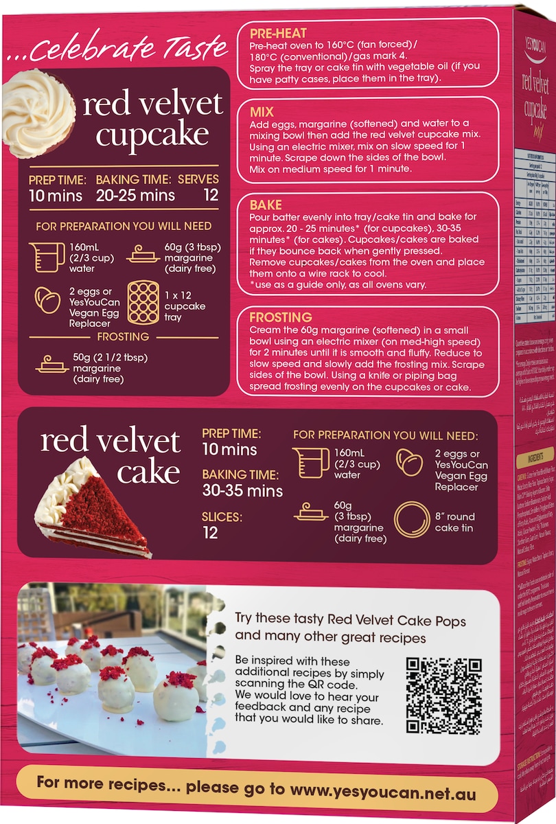 Yesyoucan Red Velvet Cupcake Mix 450G