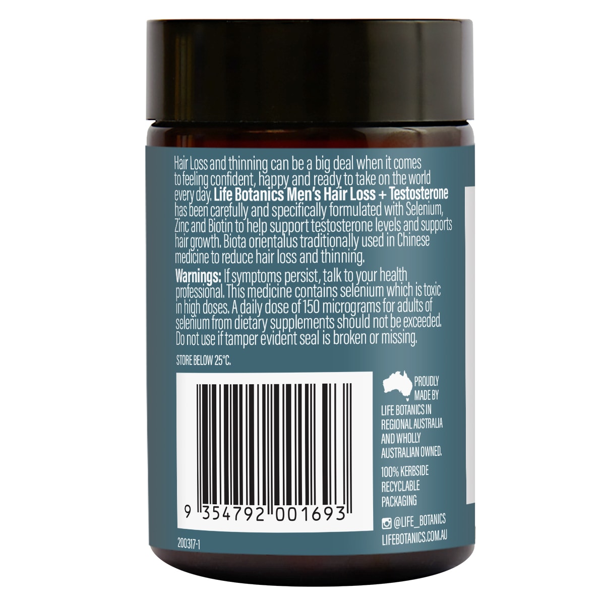 Life Botanics Men's Hair Loss + Testosterone 60 Tablets