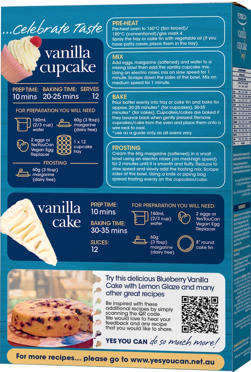 Yesyoucan Vanilla Cupcake Mix 470G