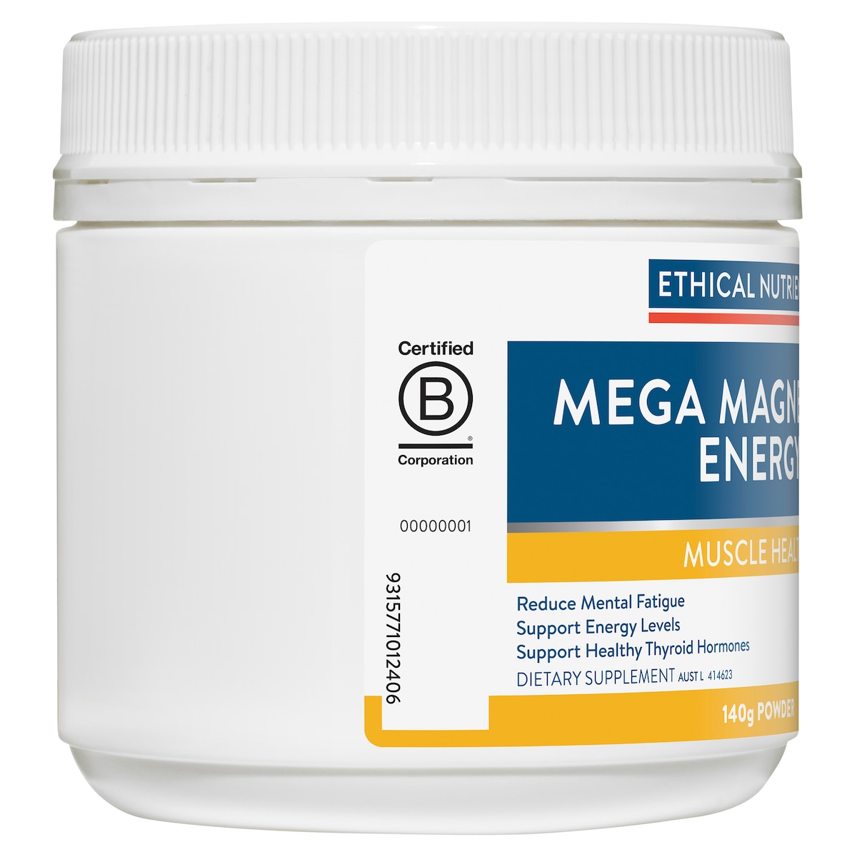 Ethical Nutrients Mega Magnesium Energy 140g