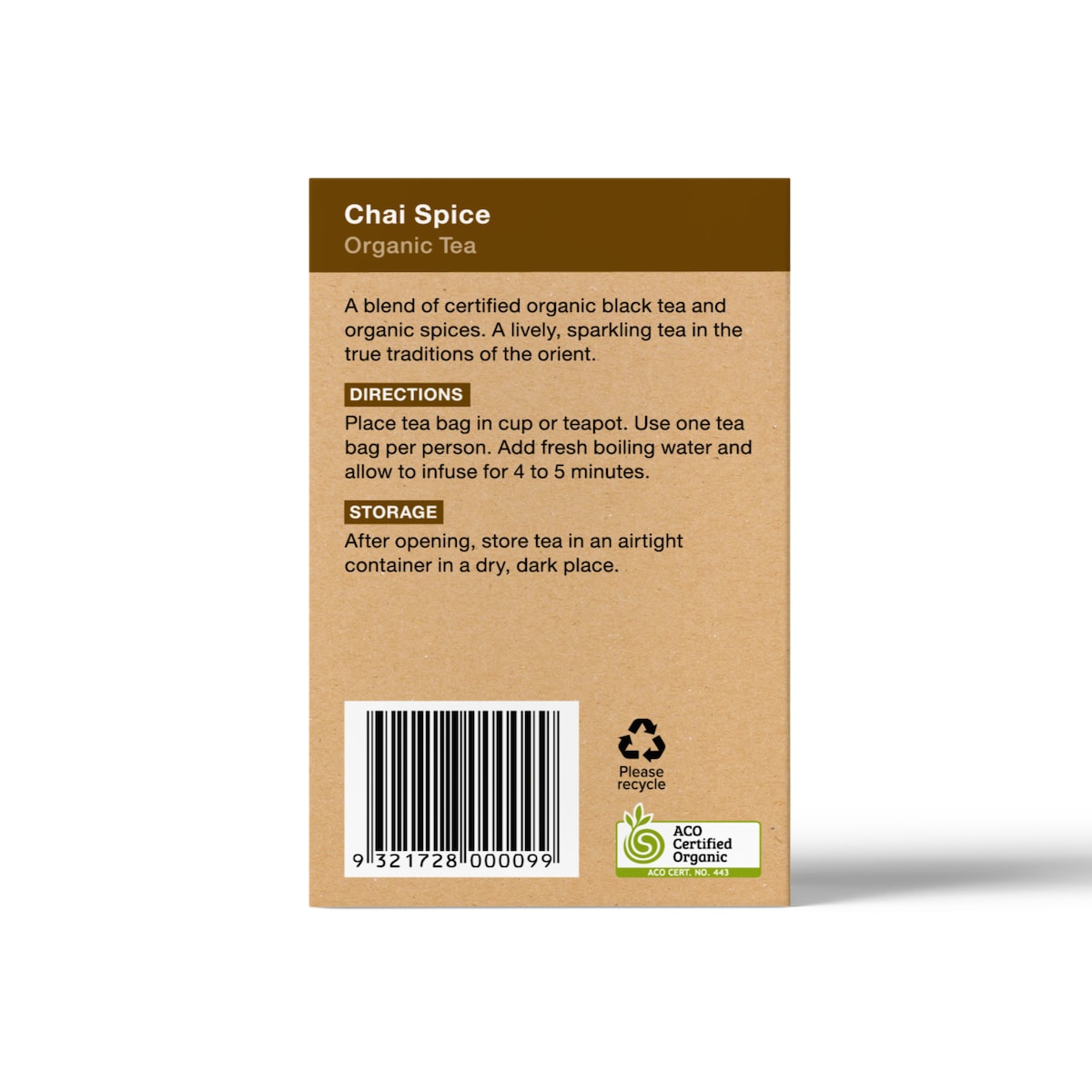 Planet Organic Chai Spice 25 Tea Bags