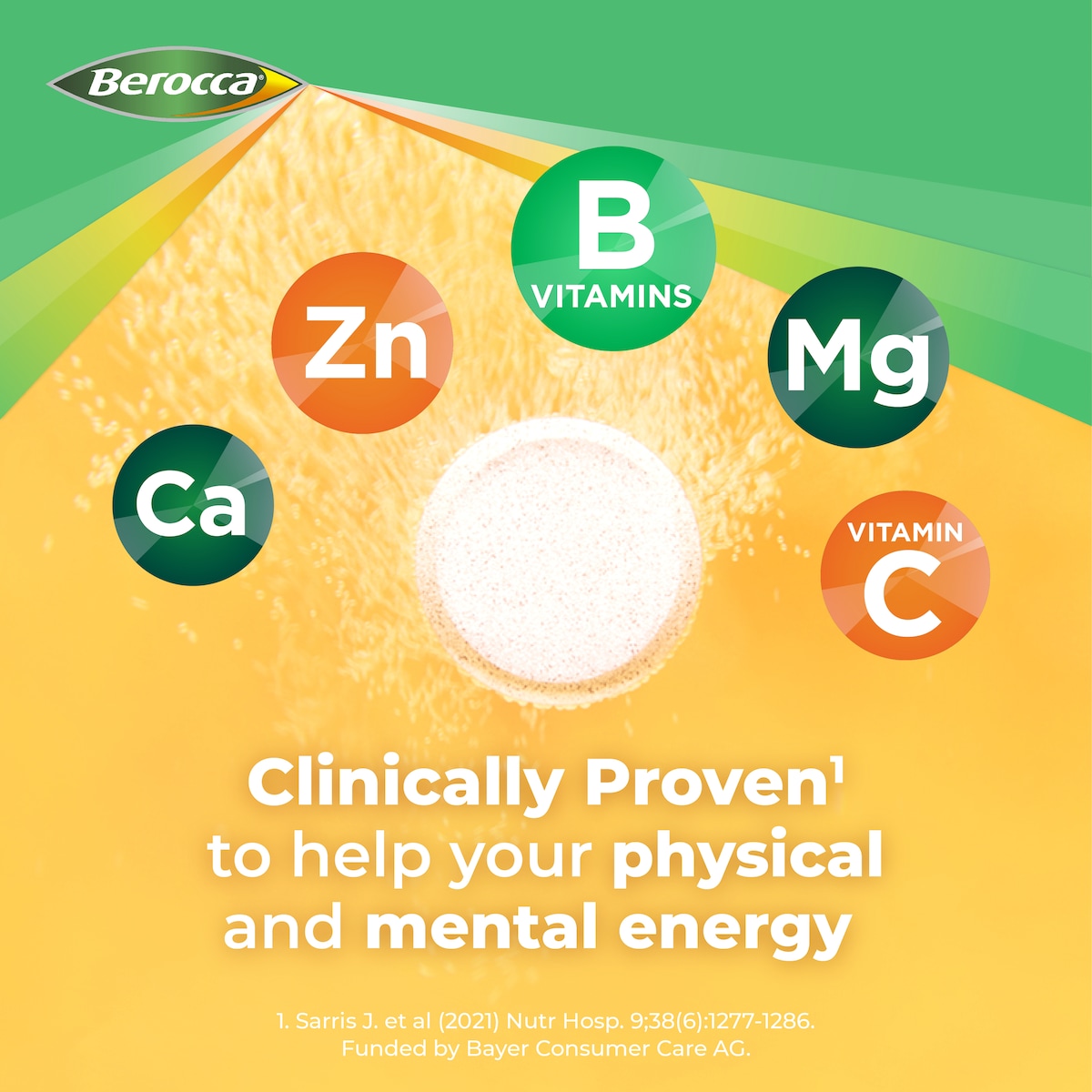 Berocca Energy Mango & Orange 30 Effervescent Tablet