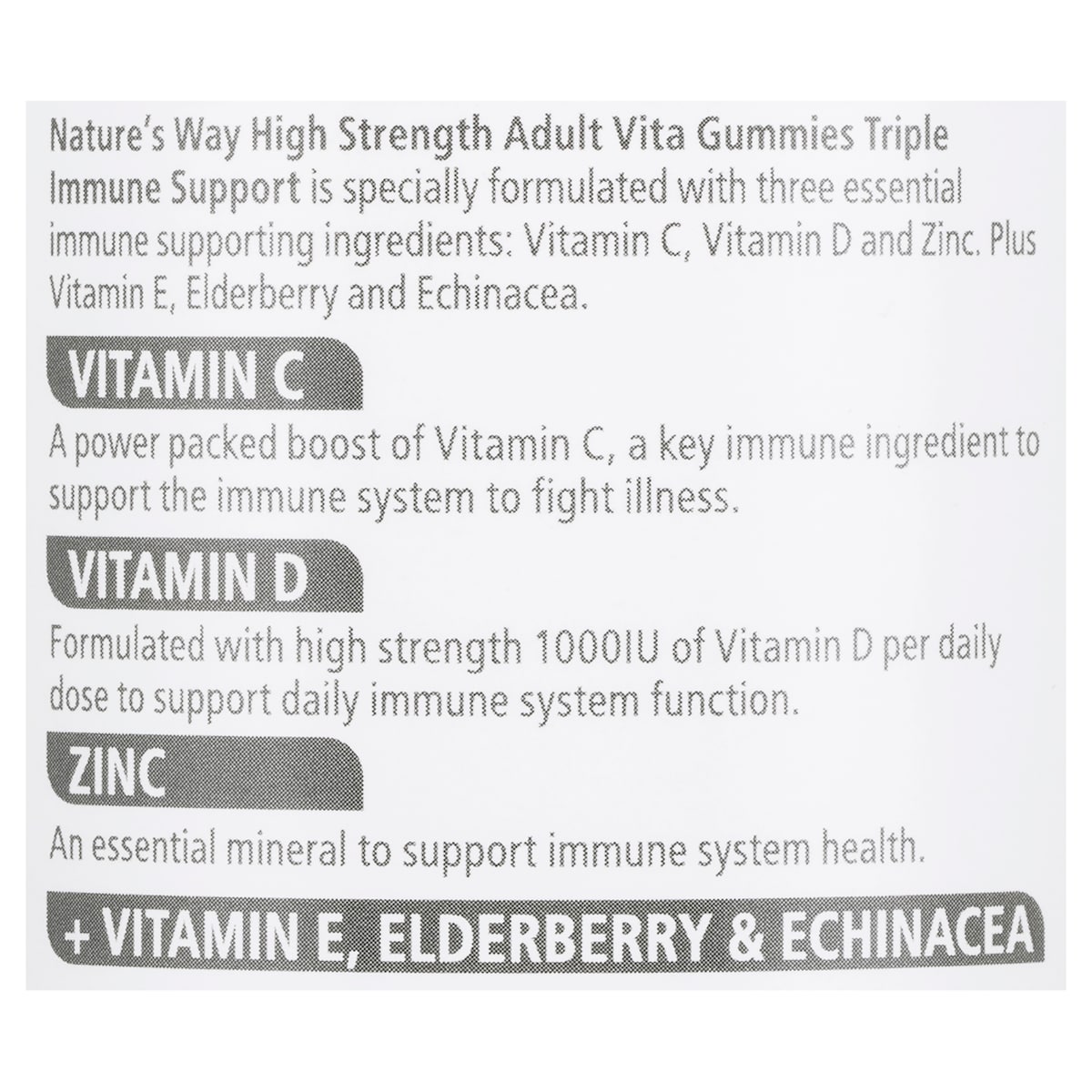 Natures Way High Strength Adult Vita Gummies Triple Immune 50S