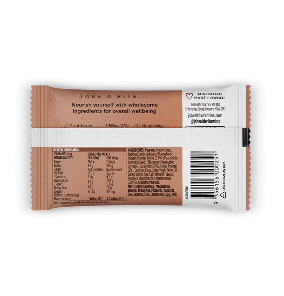 Jshealth Protein Bar Double Choc Chip 12 X 45G