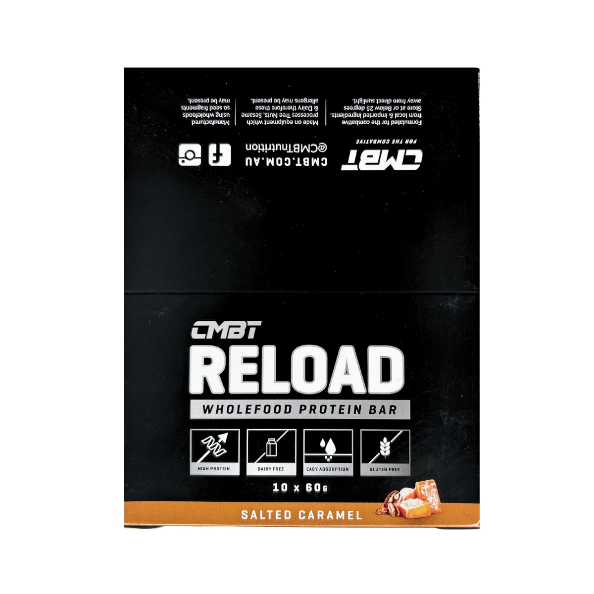 Cmbt Reload Protein Bars Salted Caramel 10 X 60G