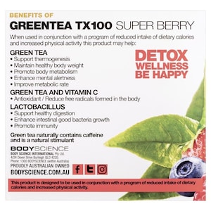 Bsc Body Science Green Tea Tx100 Super Berry 60 X 3G Sachets