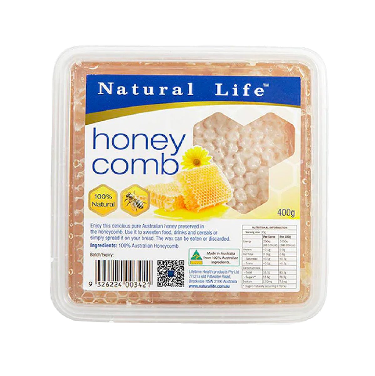 Natural Life Honey Comb Organic 400G