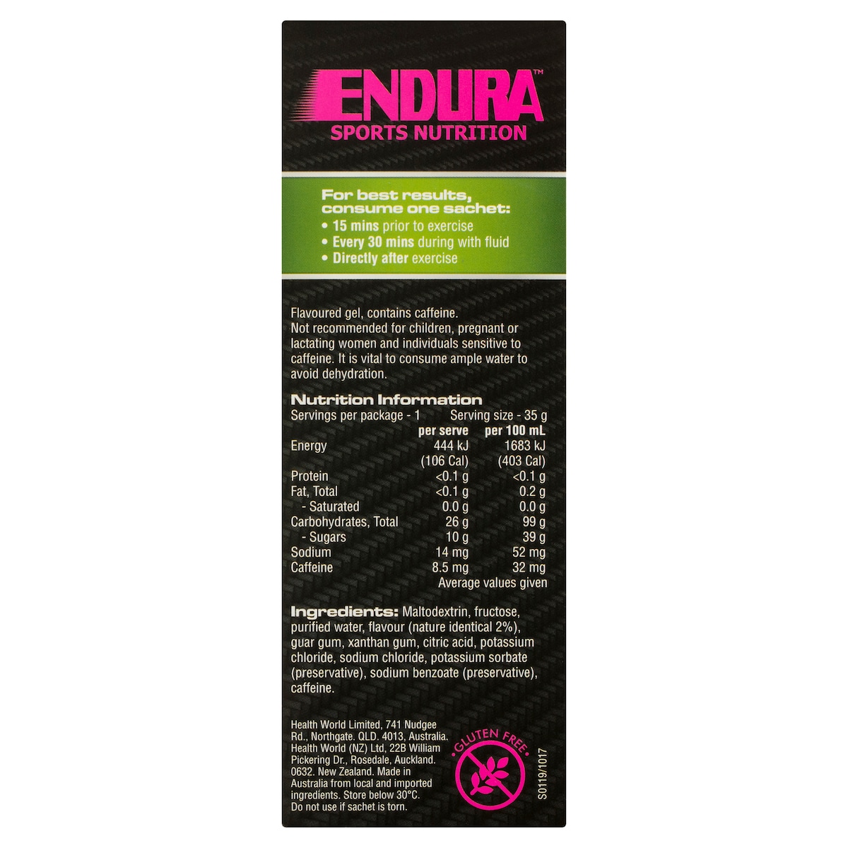 Endura Sports Energy Gel Citrus 35G