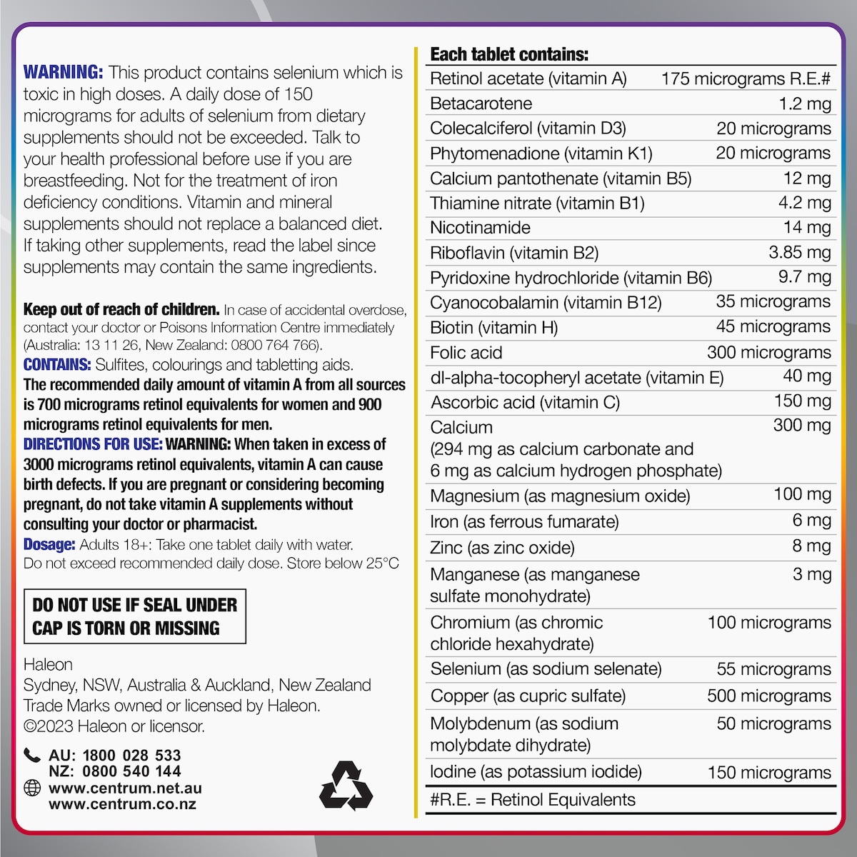 Centrum For Women 50+ 60 Tablets