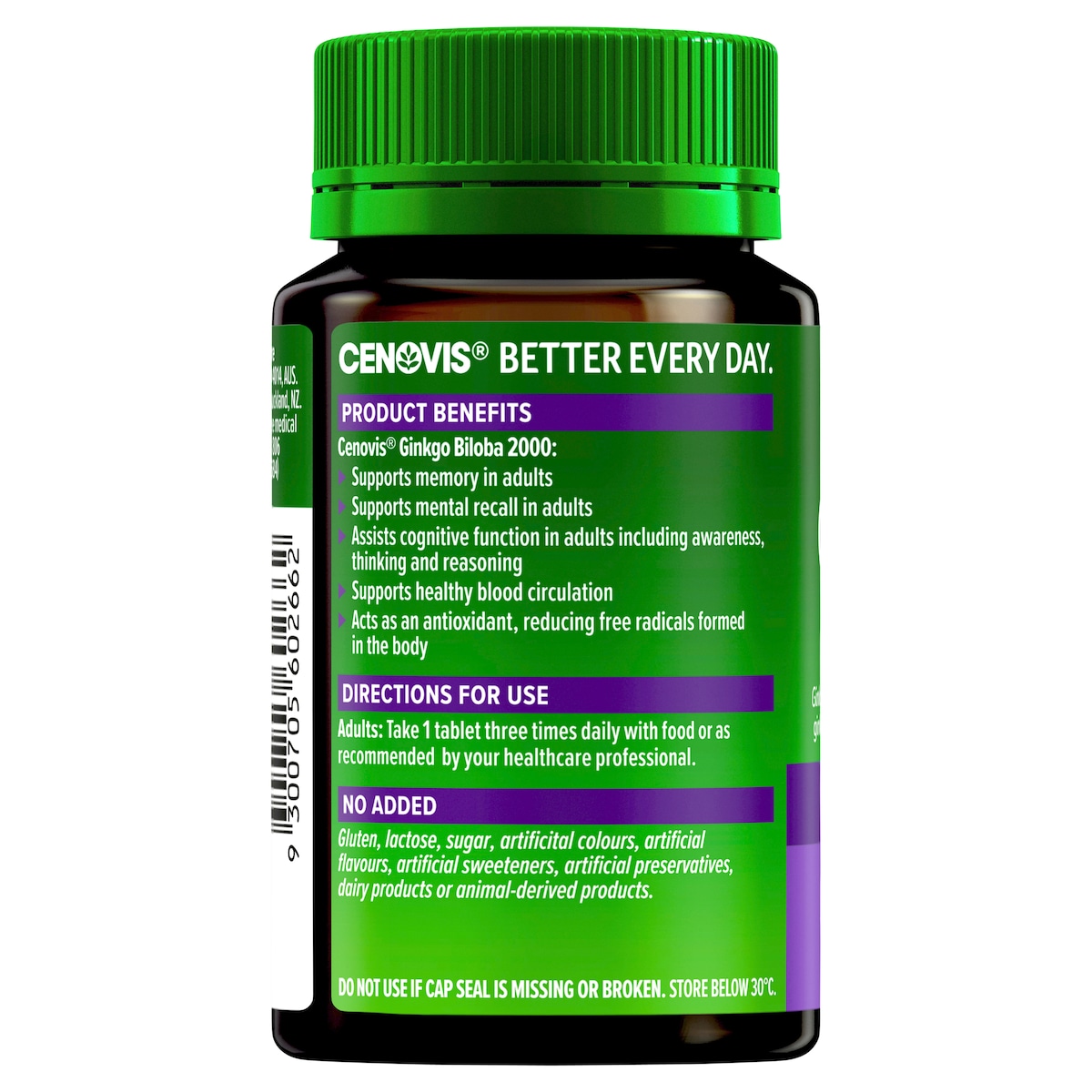 Cenovis Ginkgo Biloba 2000Mg 100 Tablets