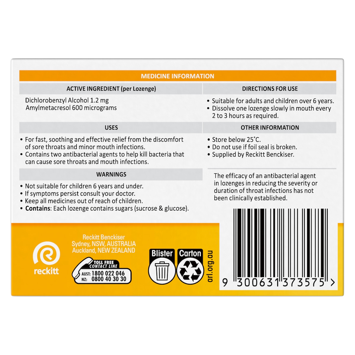 Strepsils Sore Throat Relief Honey & Lemon 36 Lozenges