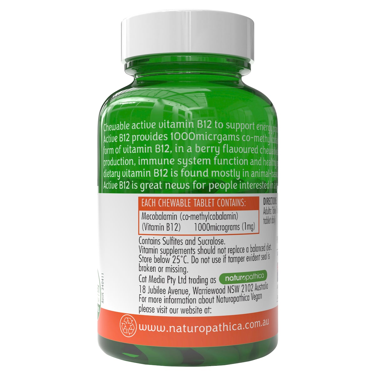 Naturopathica Vegan Active B12 60 Tablets