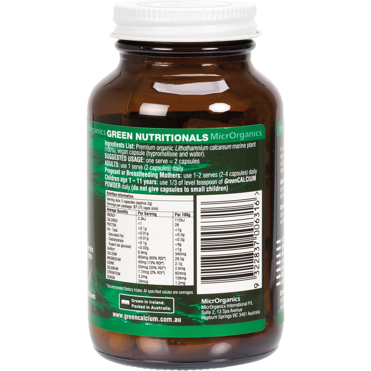 Green Nutritionals Green Calcium 60 Capsules