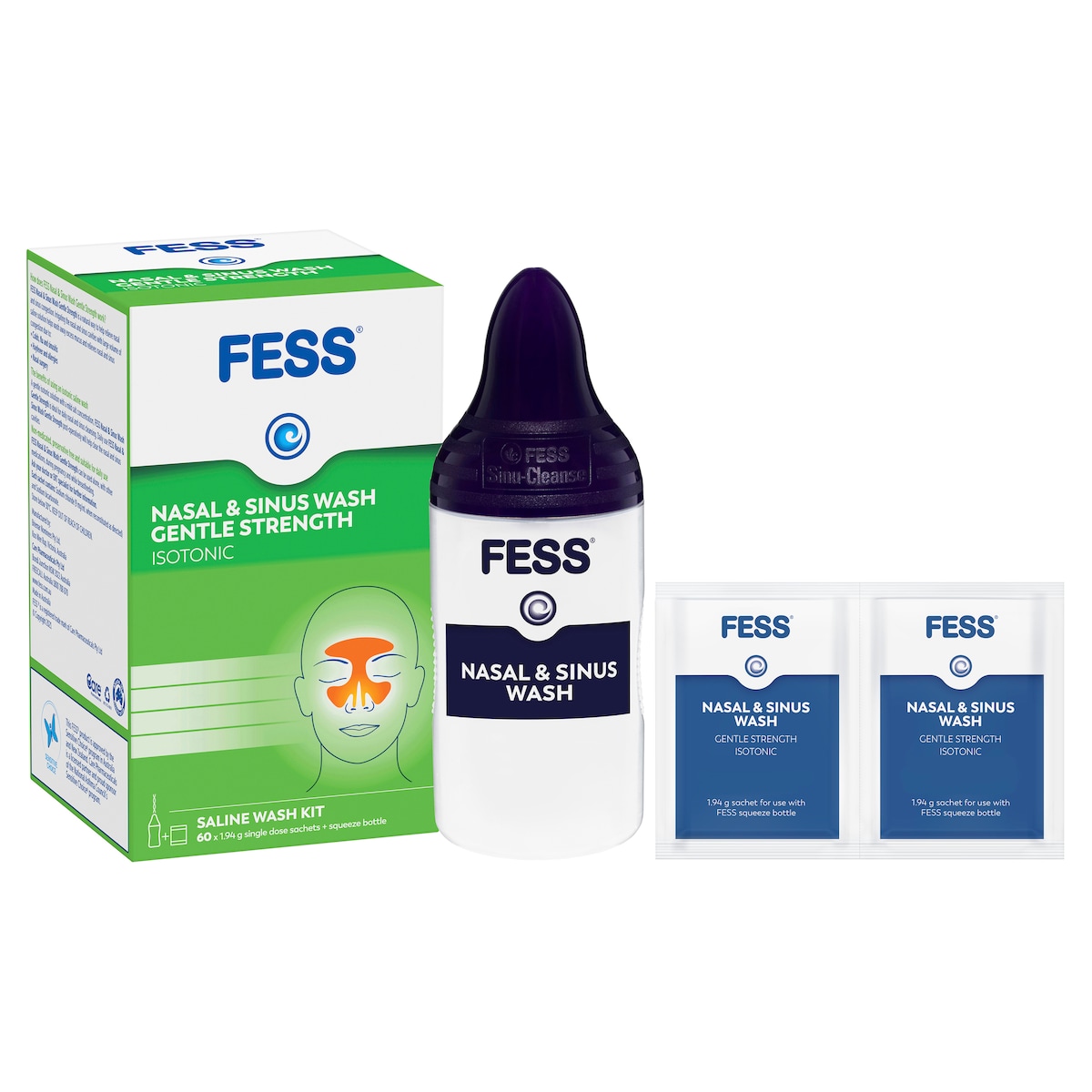 Fess Nasal & Sinus Wash Gentle Strength Kit