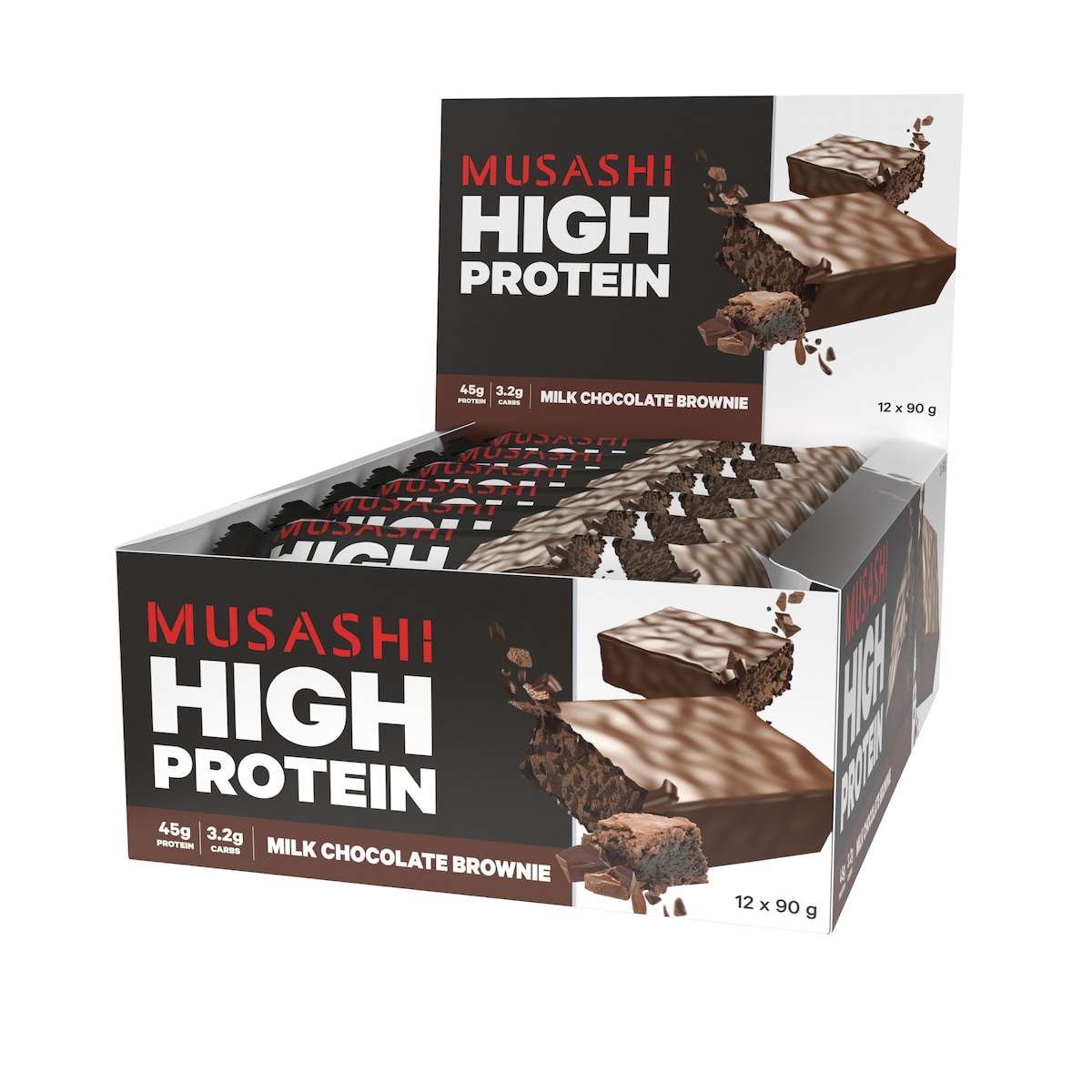 Musashi High Protein Bar Milk Chocolate Brownie 90G