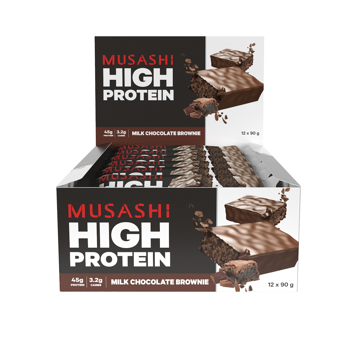 Musashi High Protein Bar Milk Chocolate Brownie 90G