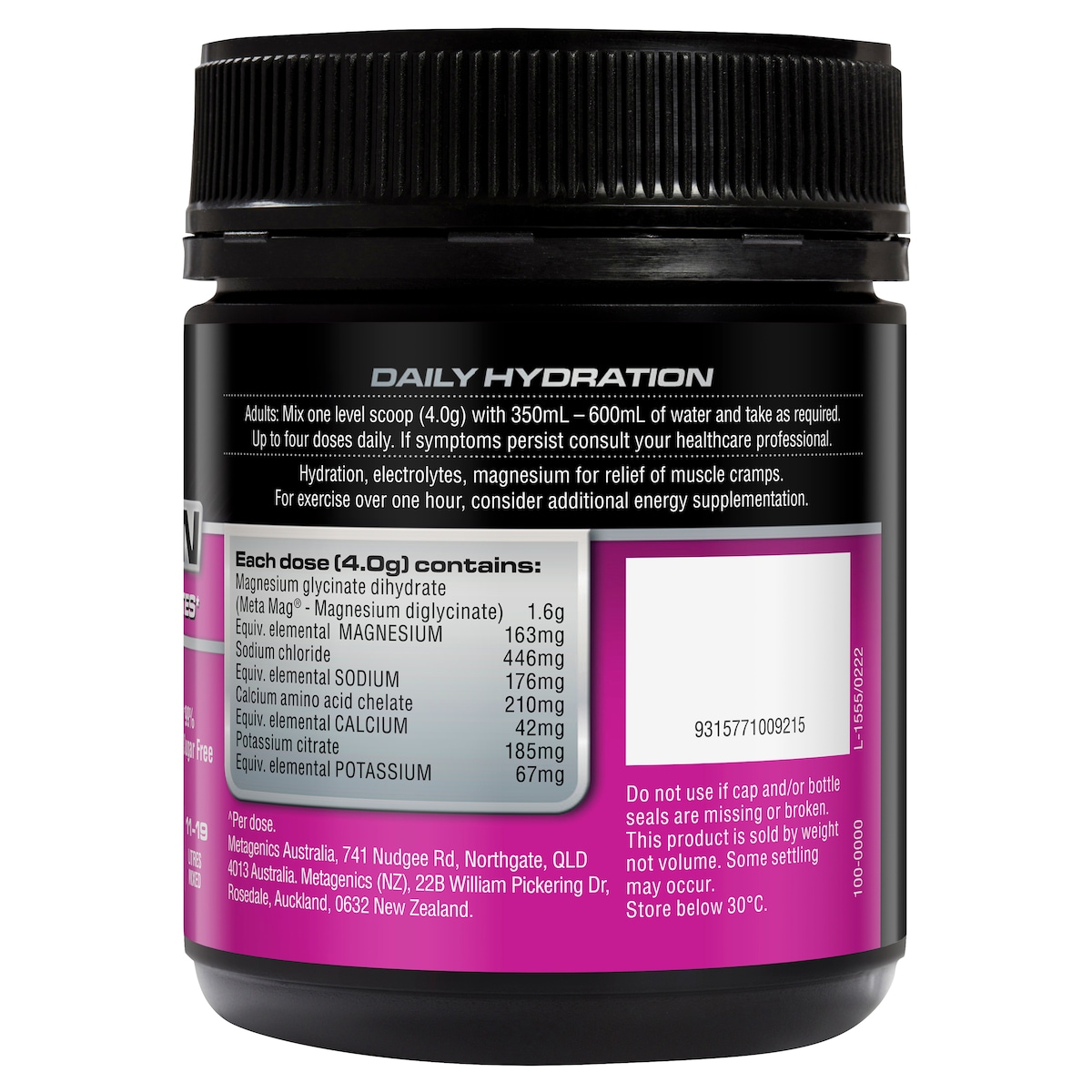 Endura Rehydration Low Carb Fuel Grapeberry 128G