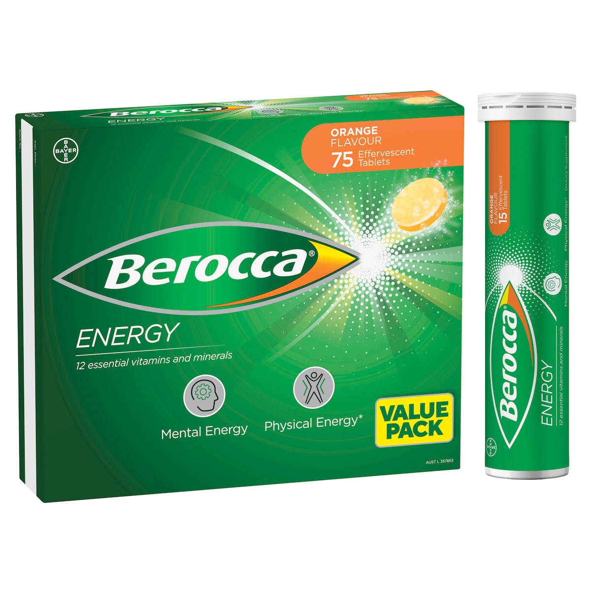 Berocca Effervescent Tablets Orange 75 Tablets