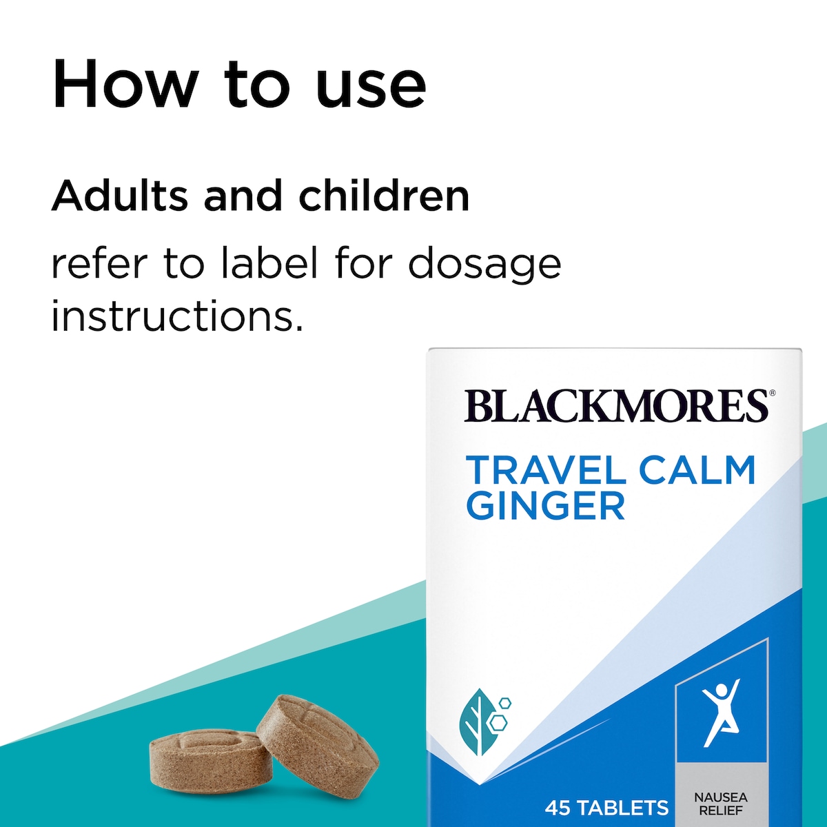 Blackmores Travel Calm Ginger 45 Tablets