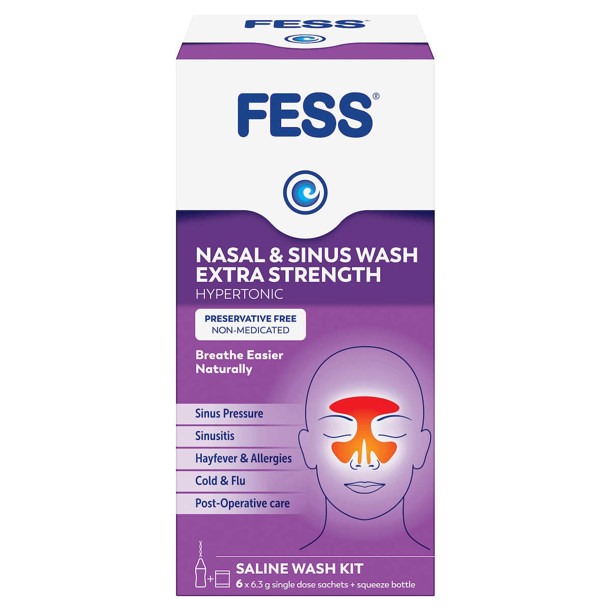 Fess Nasal & Sinus Wash Extra Strength Starter Kit 6 Pack