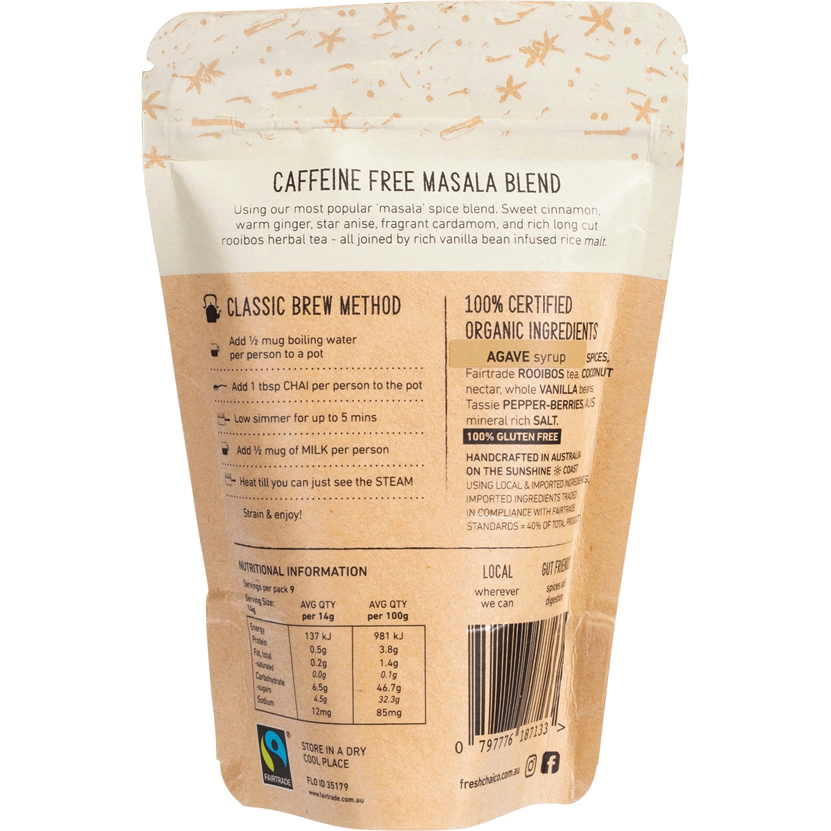 The Fresh Chai Co Vegan Caffeine Free Masala Blend 250G