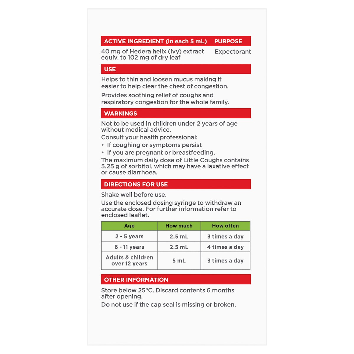 Little Coughs For Babies 6 Months+ 200Ml